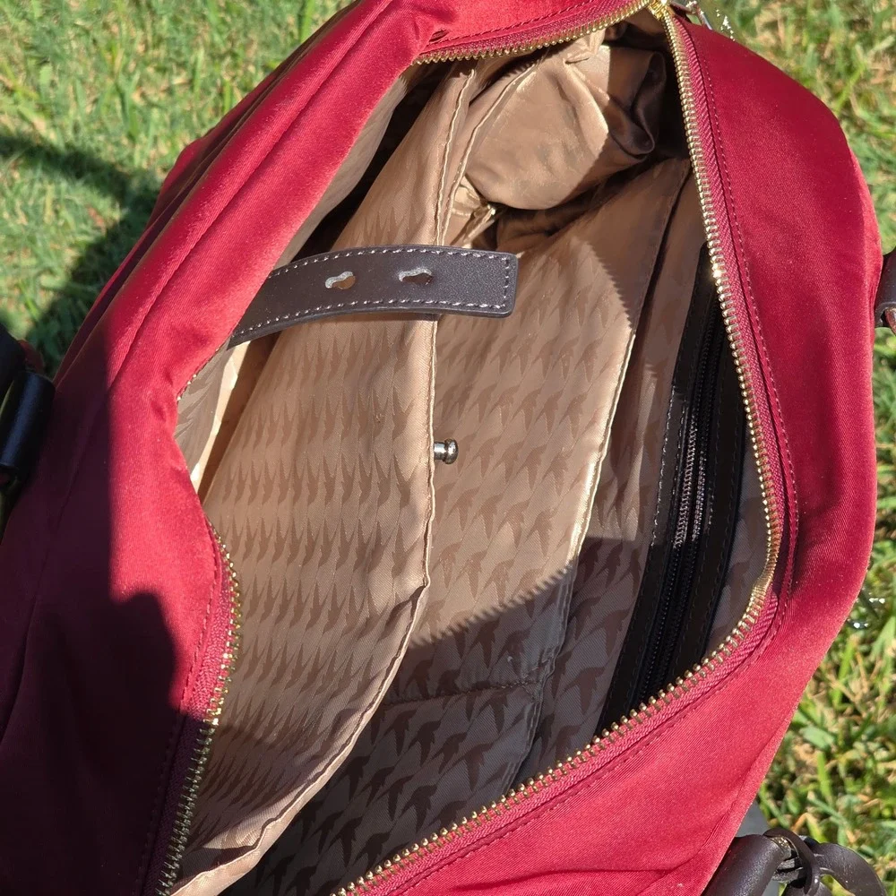 Lo & Sons The OG 2 Laptop Bag Crimson Red Nylon Travel Tote Overnight Bag